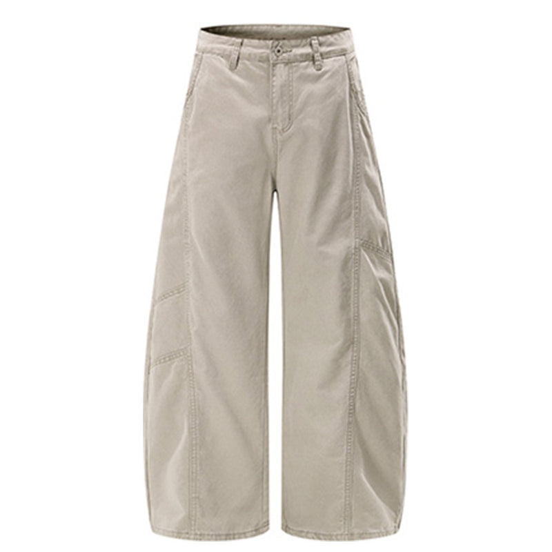 Wide-Leg Barrel Pants – Men's Vintage Punk Reconstructed Arc-Cut Trousers