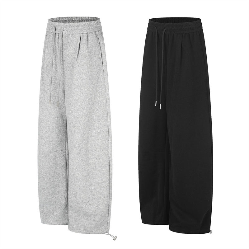 Men's Wide-Leg Sweatpants with Elastic Waist & Drawstring – Straight-Fit Casual