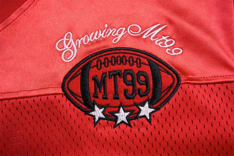 Men's V-Neck Gothic Letter Football Jersey Mesh Short-Sleeve Tee