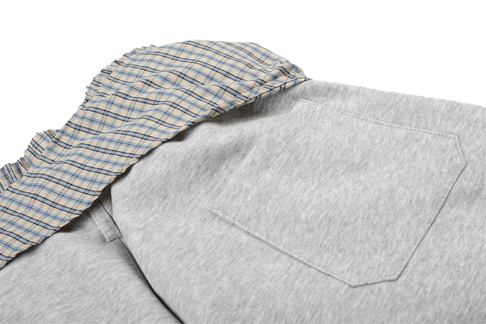 Fake Two-Piece Plaid Splice Double Waistband Shorts – Men's Loose Fit Street Sty