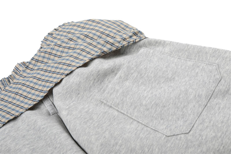 Fake Two-Piece Plaid Splice Double Waistband Shorts – Men's Loose Fit Street Sty