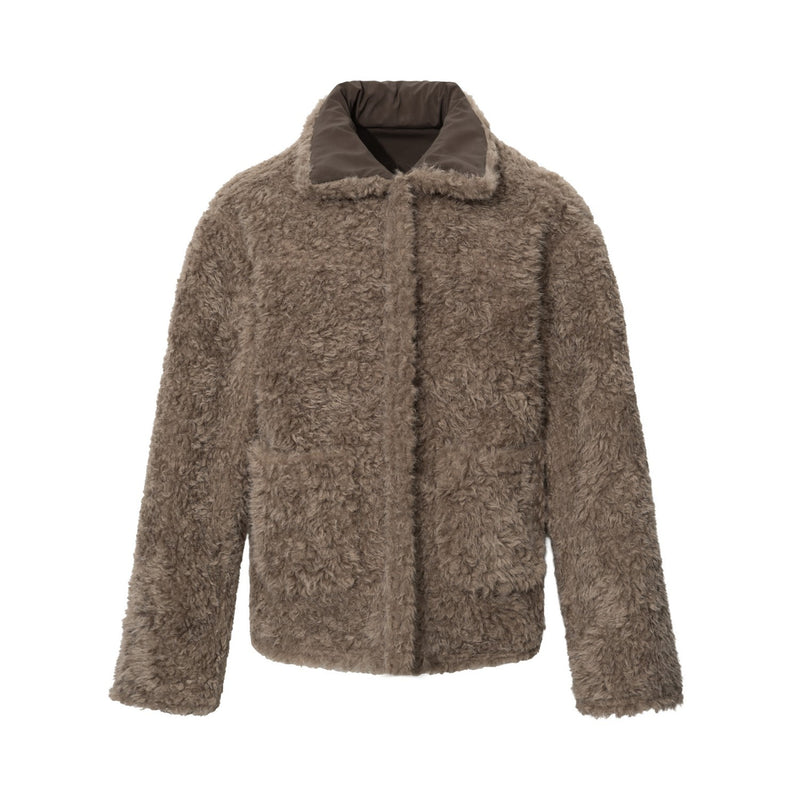 Reversible Teddy Fleece & Suede Jacket – Men's Relaxed Fit Winter Coat
