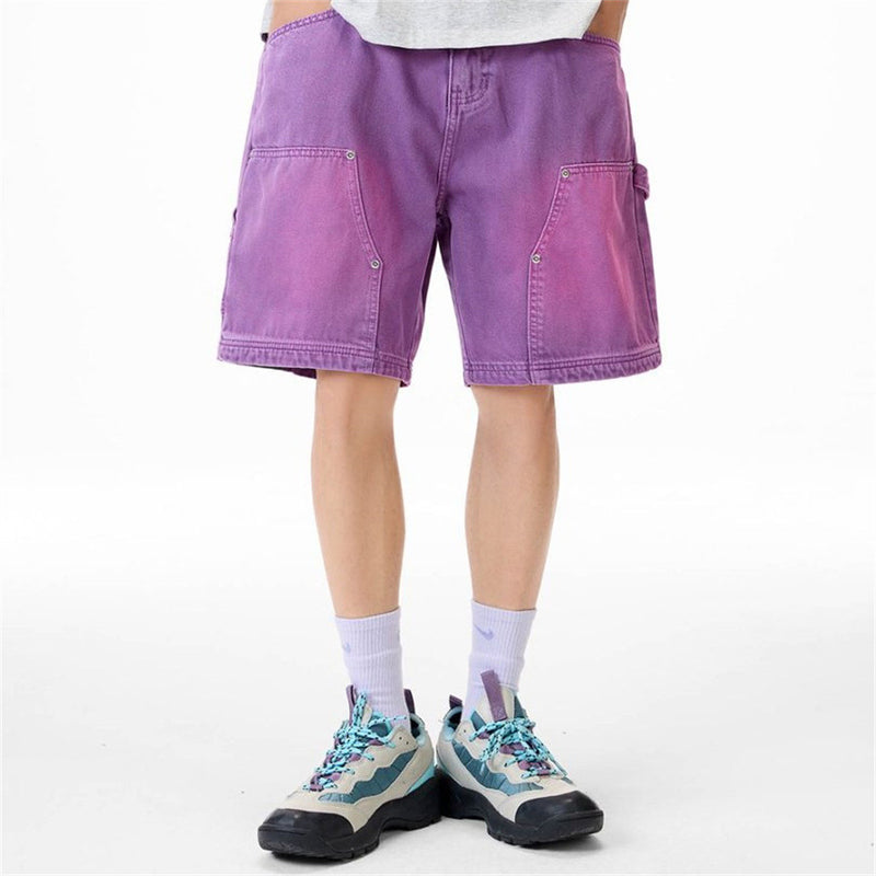 Baggy-Denimshorts für Herren – gewaschene Carpenter-Style-Jeansshorts für Streetwear