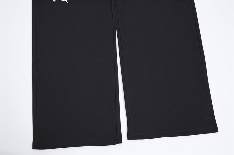 Pantalon de survêtement à jambes larges avec imprimé gothique – Pantalon molletonné baggy hip-hop