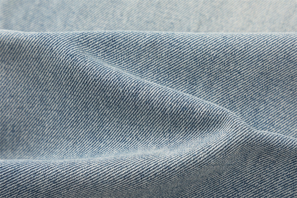 Wide-Leg Distressed Jeans – American Vintage Washed Denim, Relaxed Straight Fit