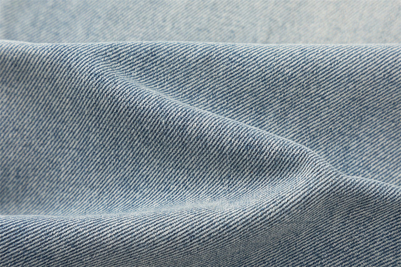 Wide-Leg Distressed Jeans – American Vintage Washed Denim, Relaxed Straight Fit