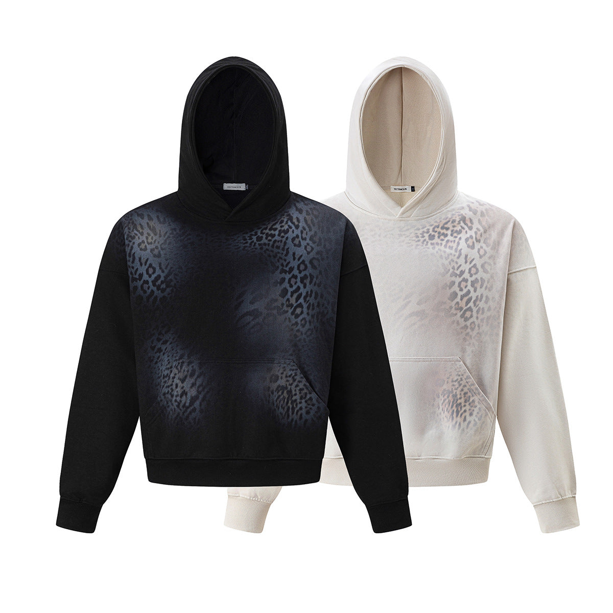 Hoodie oversize à imprimé léopard dégradé – Sweat streetwear homme et femme