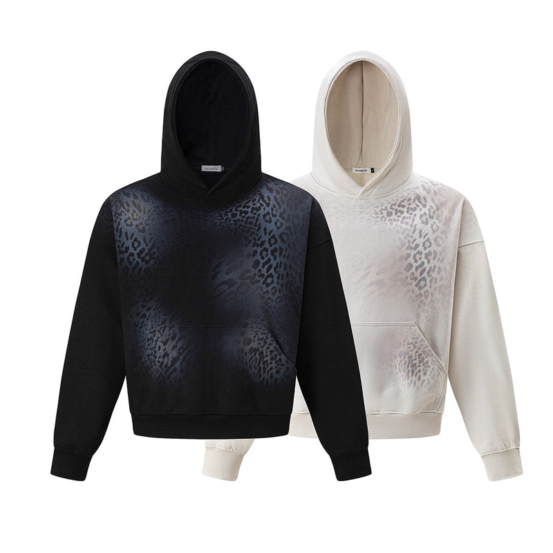 Hoodie oversize à imprimé léopard dégradé – Sweat streetwear homme et femme