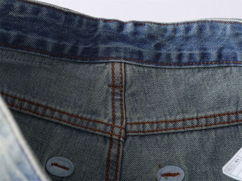 Wide-Leg Baggy Jeans Men – Light Blue Vintage Washed Straight Fit
