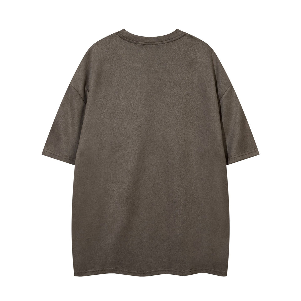Men's Oversized Suede-Finish Thorn Embroidery Short Sleeve T-Shirt