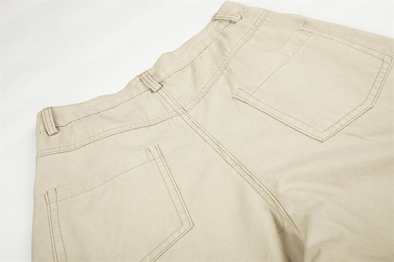 RVNTENG Letter Embroidery Cargo Shorts – Men's Wide Leg Street Style