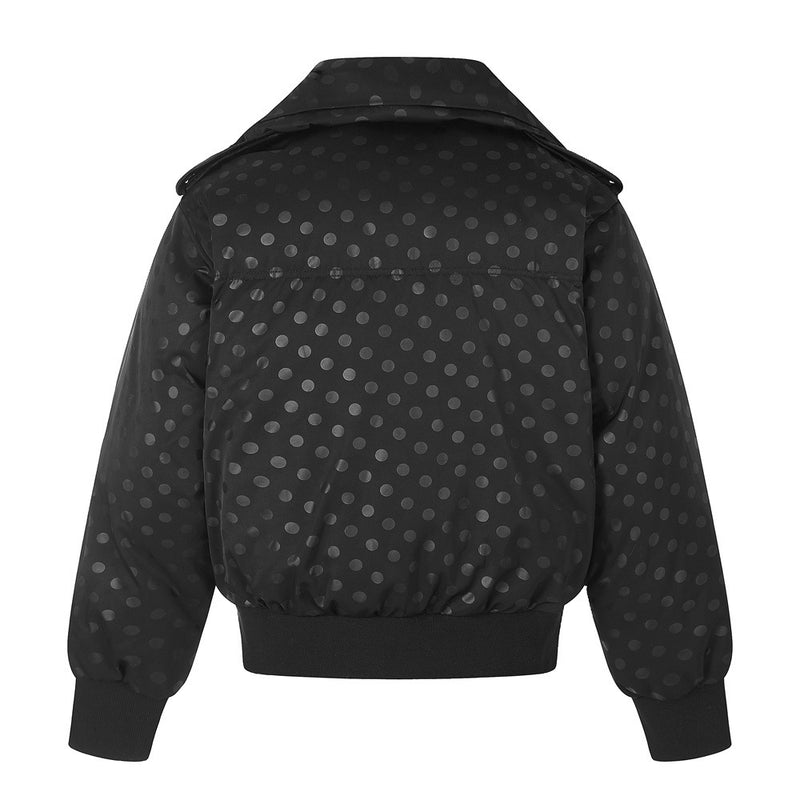 Men's Polka Dot Puffer Bomber Jacket – Oversized Padded Winter Coat