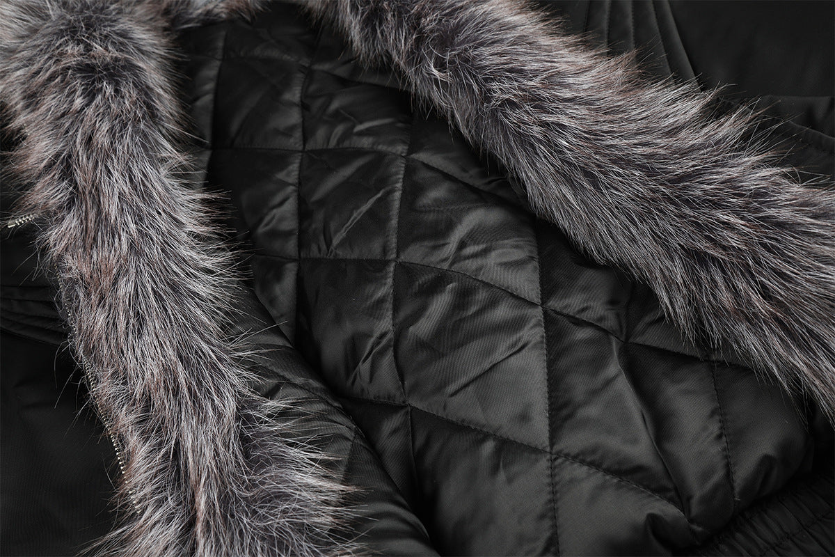 Quilted Padded Jacket with Faux Fur Collar – Moto-Inspired Deconstructed Design