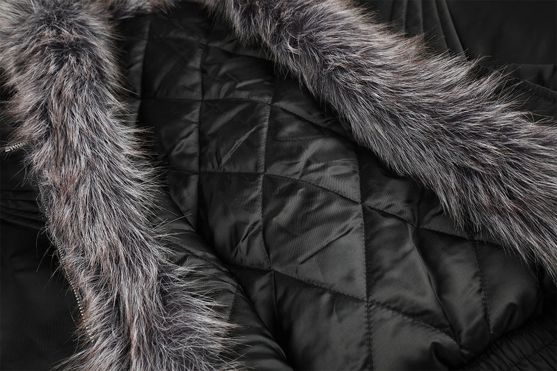 Quilted Padded Jacket with Faux Fur Collar – Moto-Inspired Deconstructed Design