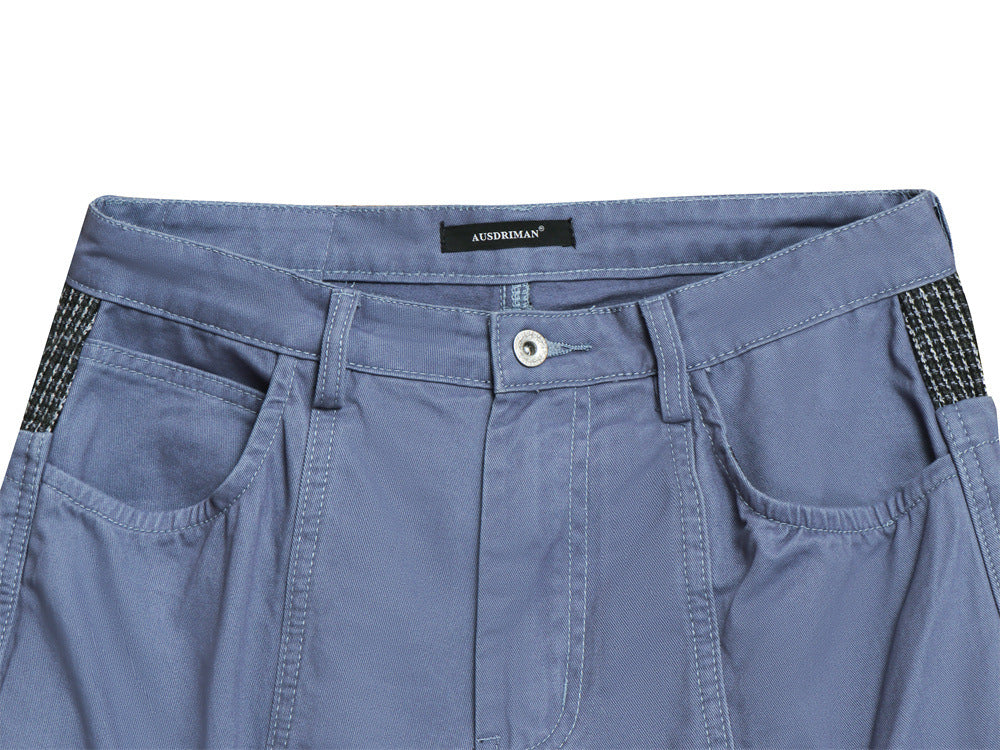 Men's Wide-Leg Cargo Pants with Multi-Pocket Utility Design