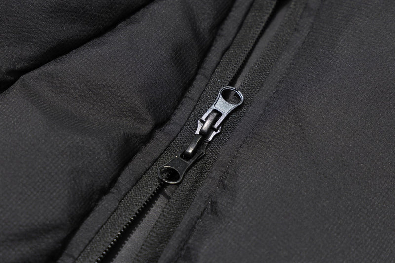 Puffer Jacket with Hoodie – Diagonal Zip Men's Winter Down Coat