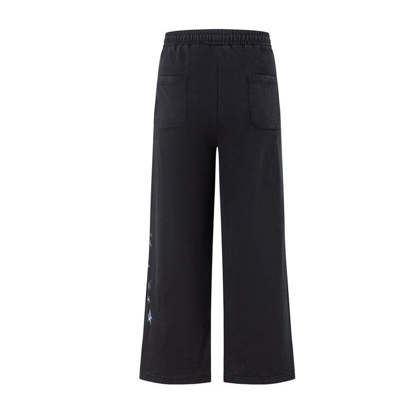 Pantalon de survêtement wide leg avec écusson varsity et motif graphique numéro 28