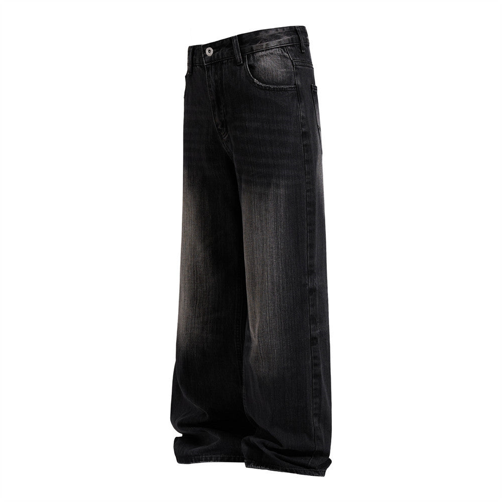 Wide-Leg Baggy Jeans – Vintage Washed Straight-Cut Denim