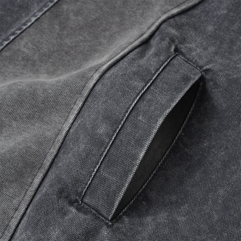 Hoodie oversize à enfiler délavé à l’acide – Streetwear vintage délavé à empiècements