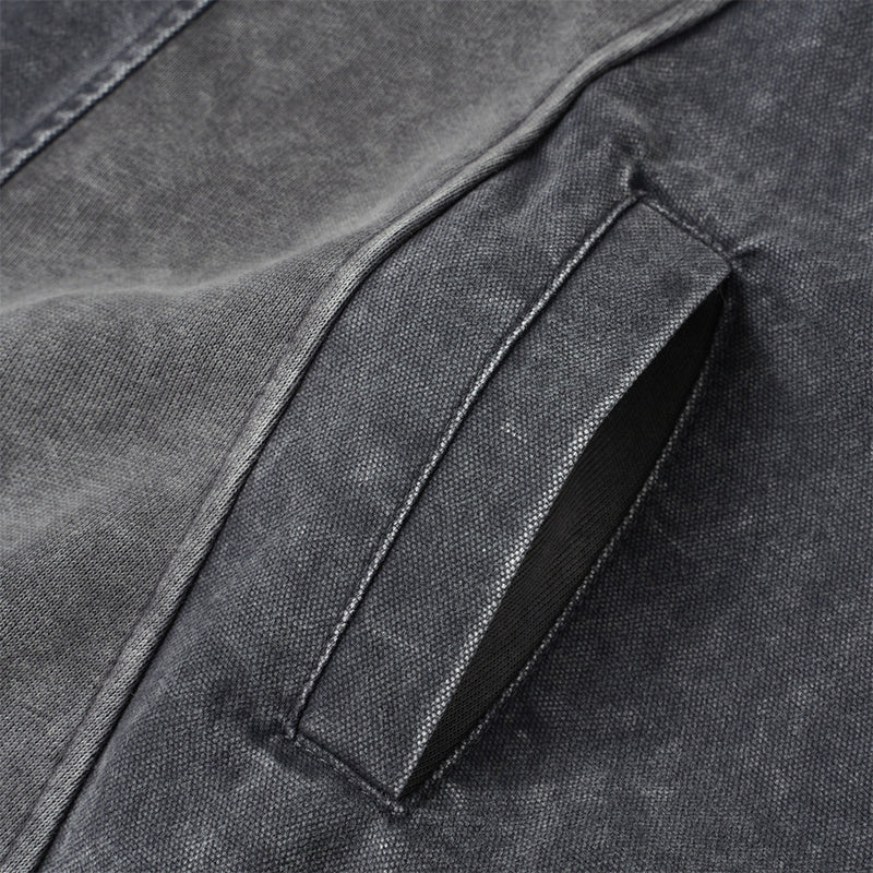 Hoodie oversize à enfiler délavé à l’acide – Streetwear vintage délavé à empiècements
