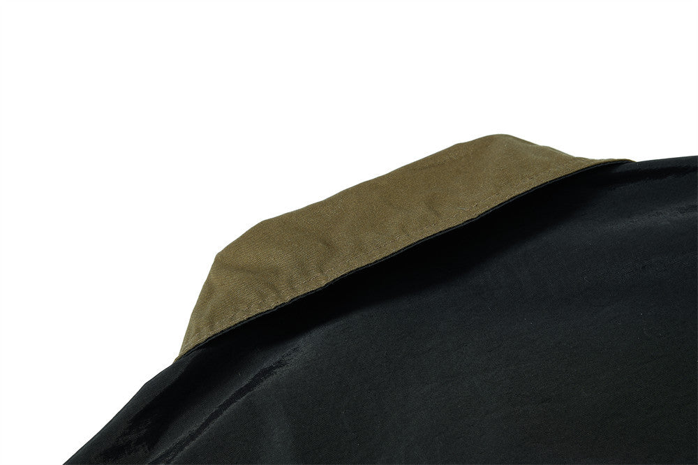 Reversible Oversized Bomber Jacket – Contrast Collar, Dual-Wear Workwear Style