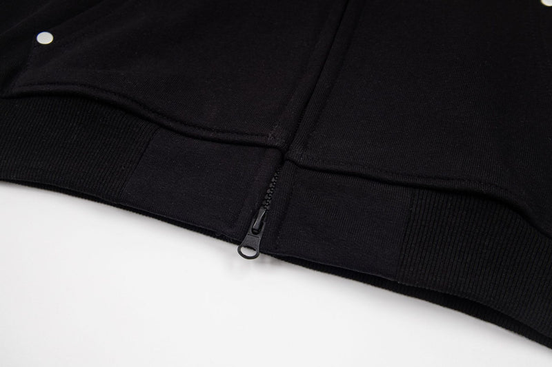 Chaleco sudadera sin mangas con cremallera – Gráfico de fútbol streetwear lavado