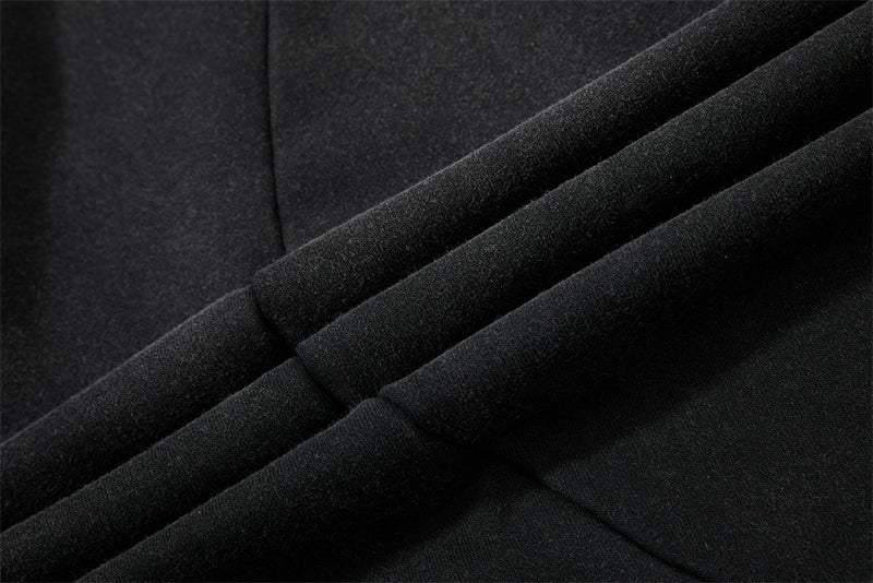 Baggy Wide-Leg Sweatpants – Black Vintage Graphic with Side Stripe Detail