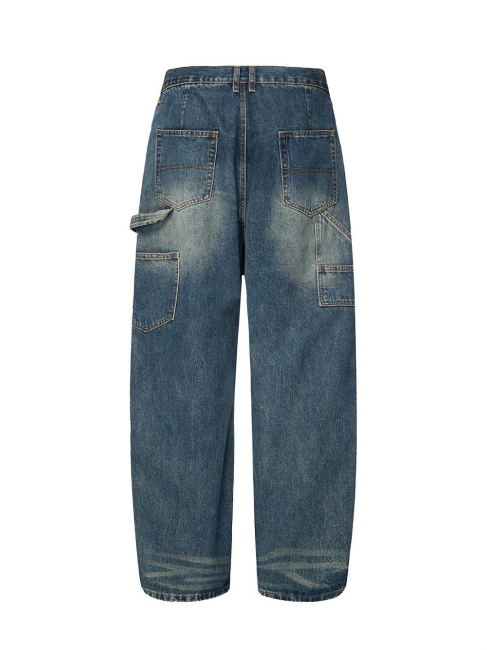 Men's Baggy Carpenter Jeans – Vintage Washed Wide-Leg Denim
