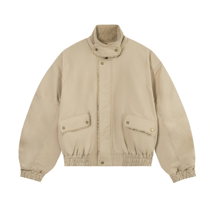 Cazadora bomber extragrande con forro de sherpa – Abrigo acolchado de invierno