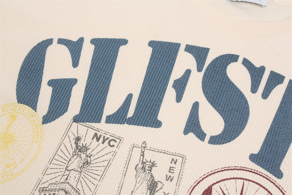 GLFSTM New York Graphic Long-Sleeve Waffle-Knit Tee – Oversized Crew Neck