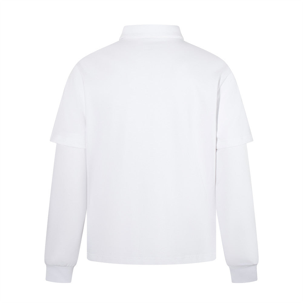 Spikyhead Faux Two-Piece Long Sleeve Polo Shirt – Oversized British Crest