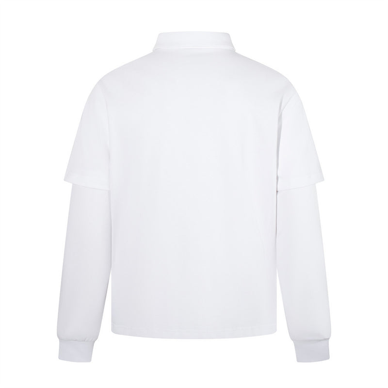 Spikyhead Faux Two-Piece Long Sleeve Polo Shirt – Oversized British Crest