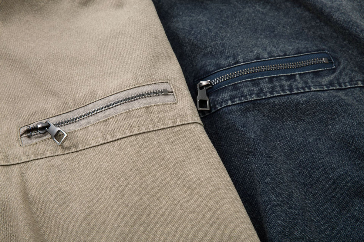 Oversized Washed Denim Jacket – Boxy Belted Hem, Acid-Wash Workwear Style
