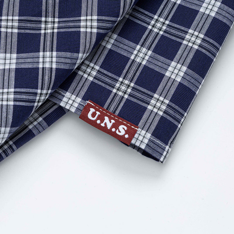 Plaid Wide-Leg Pants with Apron Overlay – Relaxed Fit Japanese Streetwear