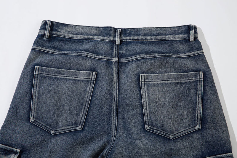Wide-Leg Cargo Jeans with Barbed Wire Embroidery – Baggy Streetwear Denim