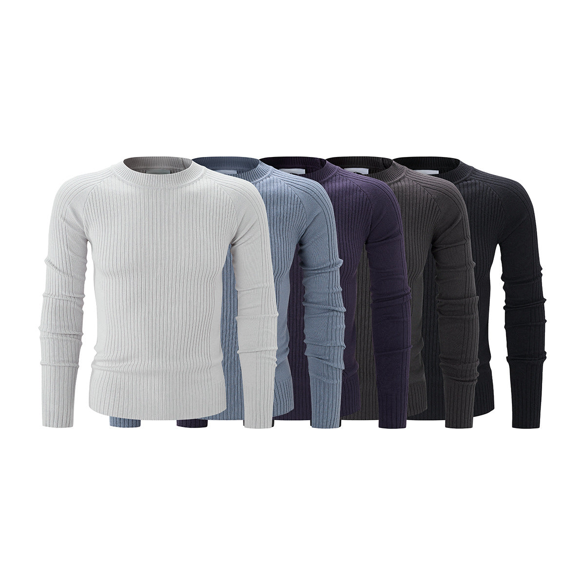 Men's Slim-Fit Ribbed Knit Crewneck Sweater