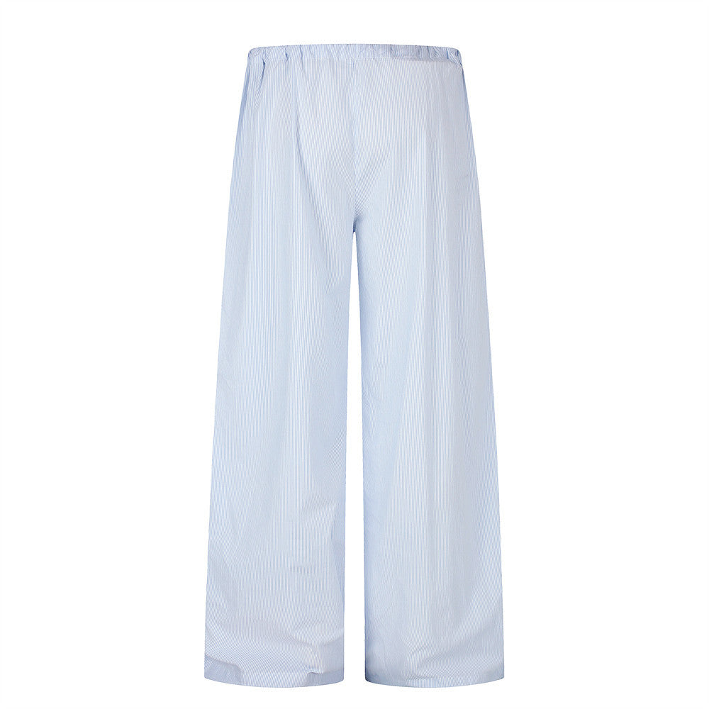 Wide-Leg Striped Trousers – Men's Relaxed Fit Straight-Cut Pants
