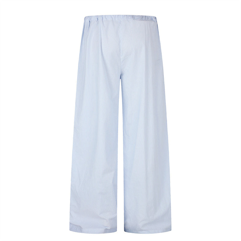 Wide-Leg Striped Trousers – Men's Relaxed Fit Straight-Cut Pants
