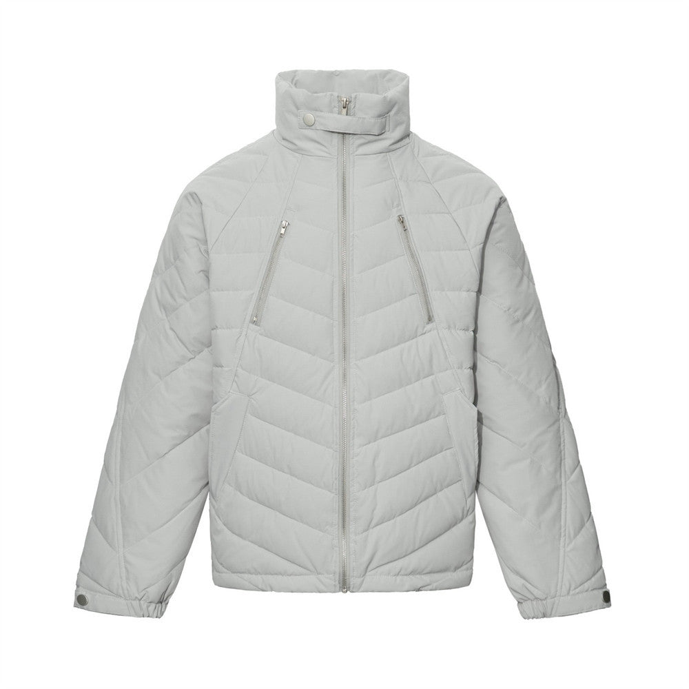 Herren-Pufferjacke mit lockerer Passform und Steppmuster – Stehkragen
