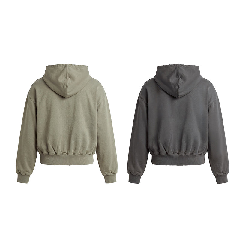 Spectravision Graphic Zip-Up Hoodie – Washed Oversized Heavy Fleece