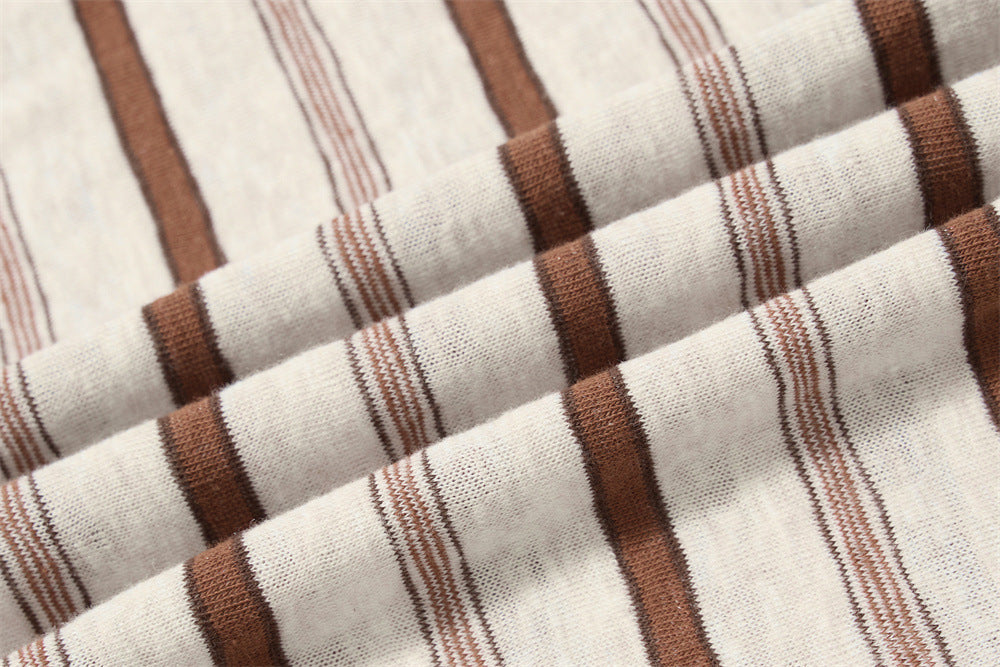 Men's Striped Long Sleeve Henley T-Shirt – Relaxed Fit