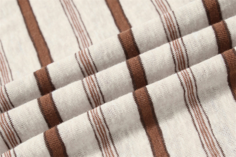Men's Striped Long Sleeve Henley T-Shirt – Relaxed Fit