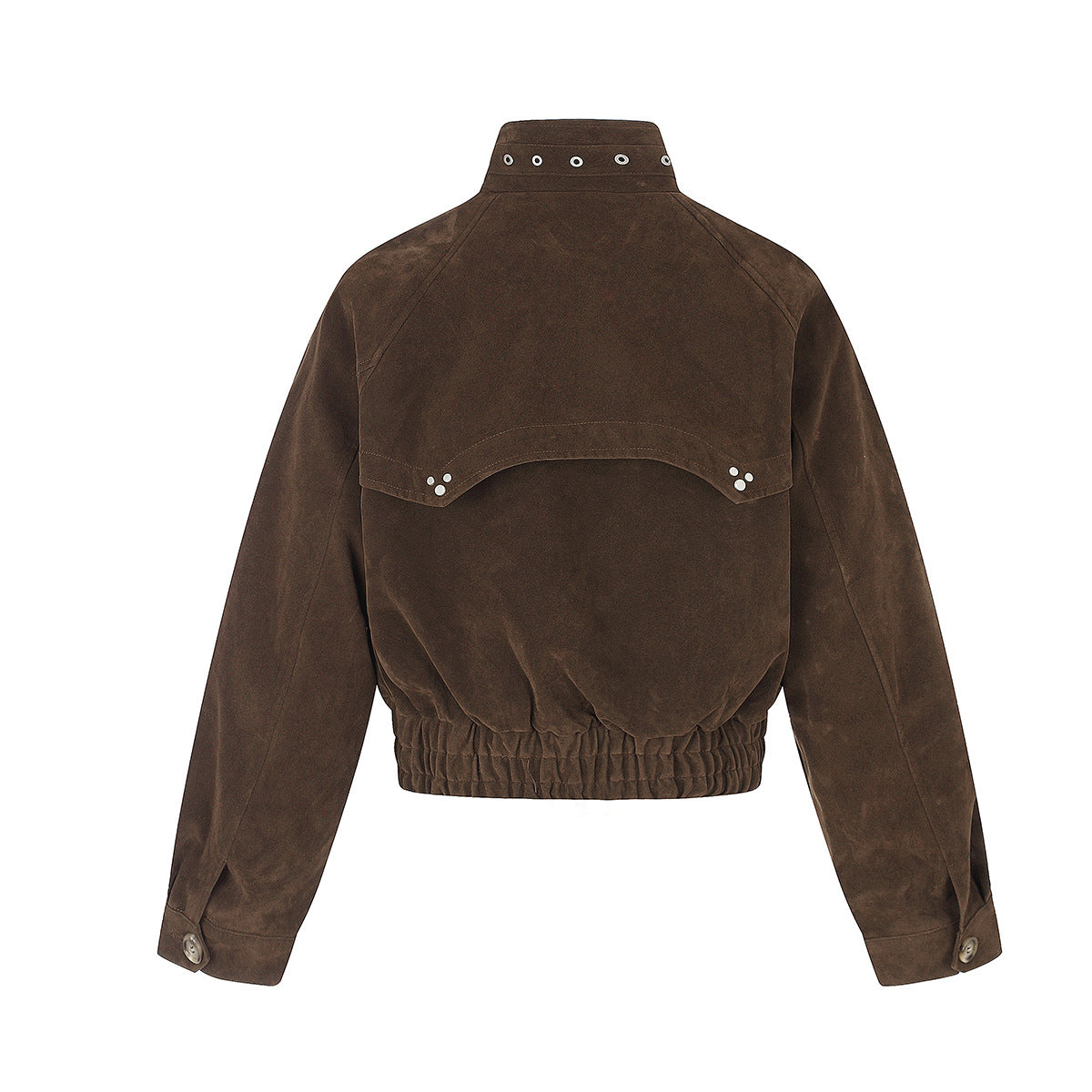 Blouson bomber court en suédine avec éléments métalliques – Style streetwear punk