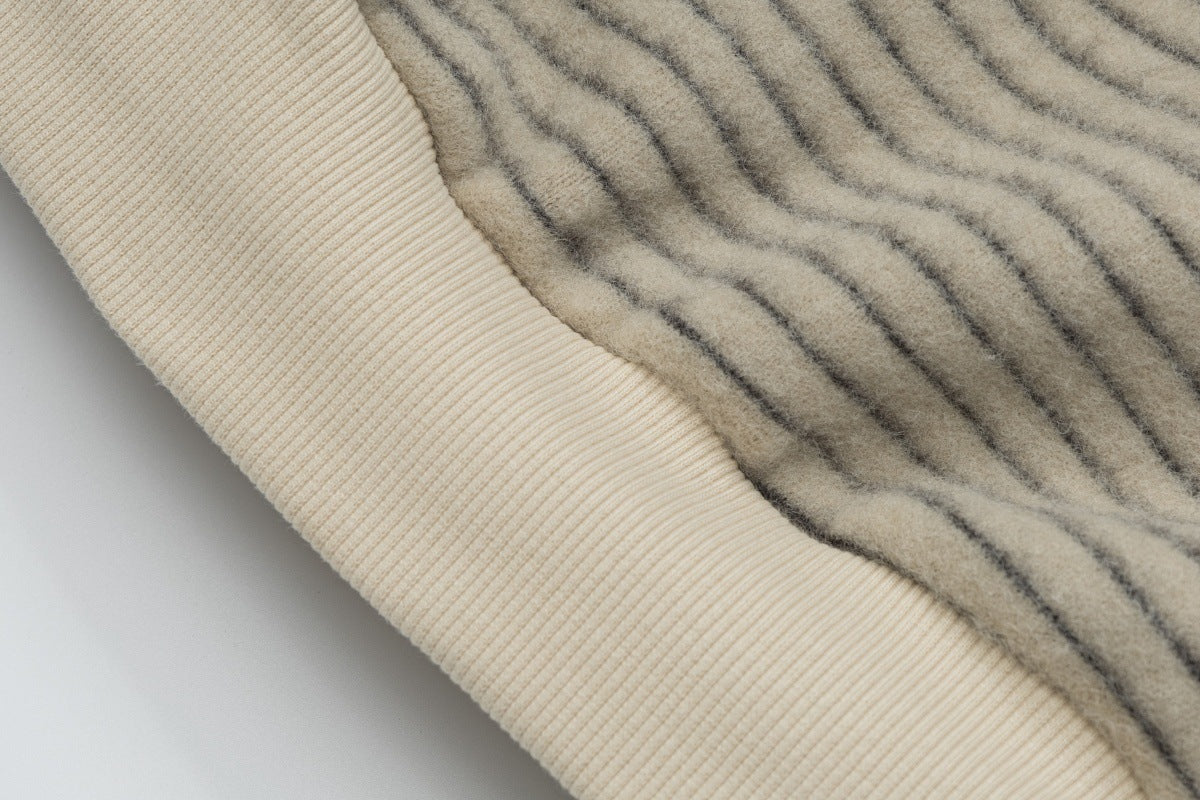Sudadera con capucha y cremallera de rayas con orejas de conejo — Cárdigan reversible de doble cara