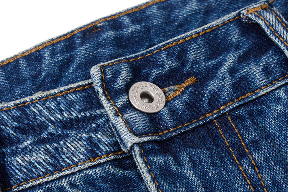 Herren Vintage-Washed-Wide-Leg-Flare-Jeans – Entspannte Passform, Used-Denim