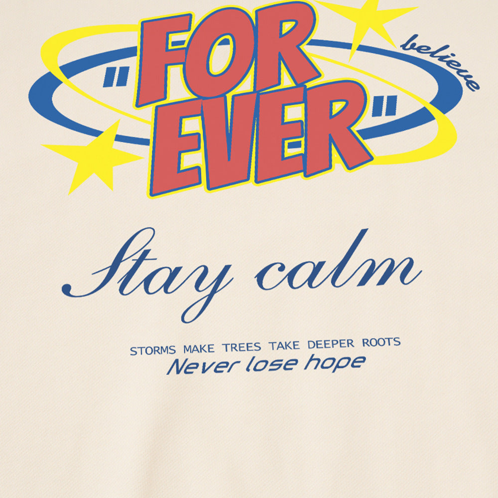 Forever Believe Graphic Print Crewneck Sweatshirt – Oversized Streetwear