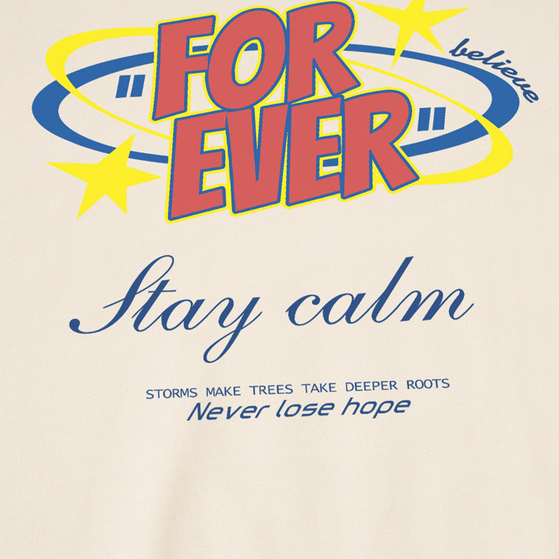 Forever Believe Graphic Print Crewneck Sweatshirt – Oversized Streetwear