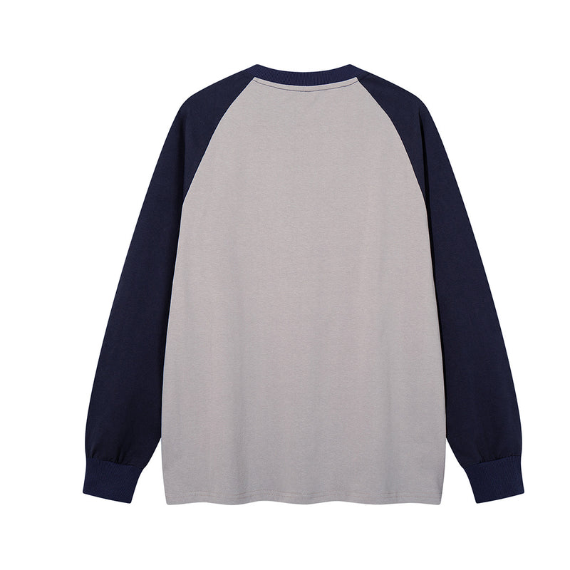 Long Sleeve Raglan Graphic T-Shirt – Oversized American Street Style with Star &