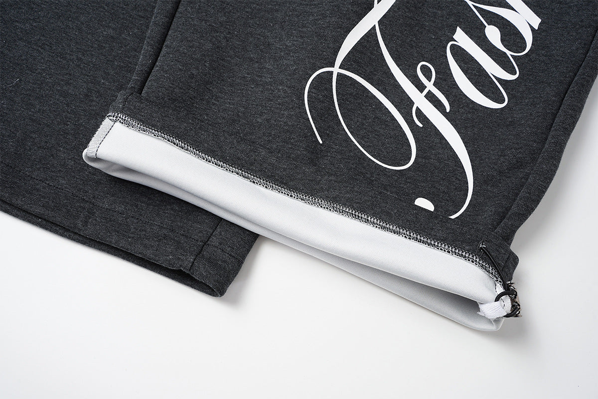 Wide-Leg Baggy Sweatpants with Fashionclub Script Print & Double-Waistband
