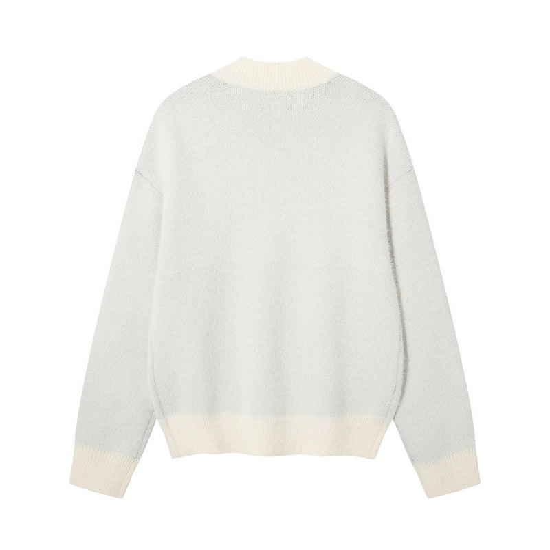 Goat Head Jacquard Crewneck Sweater – Oversized Knit Pullover